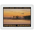 thumbnail image 1 of England - Egypt - India - Imperial Airways - Vintage Airline Travel Poster by Kerne Erickson - Japanese Unryu Rice Paper Art Print 24 x 32 in, 1 of 4
