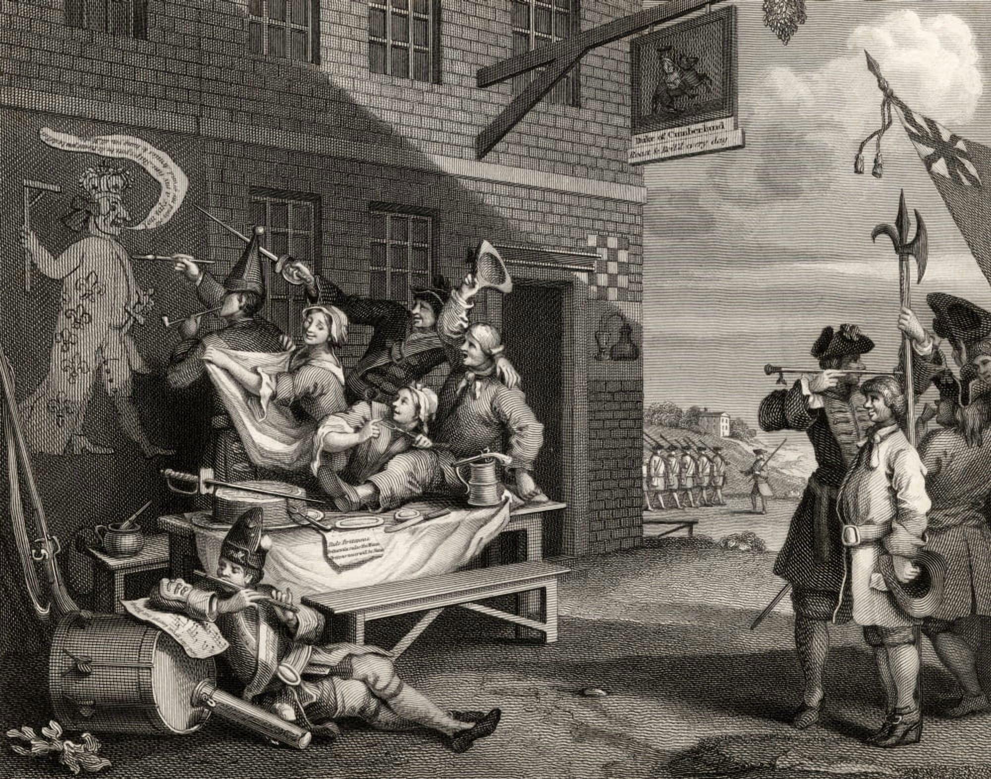 England Engraved By T Phillibrown After Hogarth From The Works Of Hogarth Published London 1833 Canvas Art - Ken Welsh Design Pics (16 x 12)