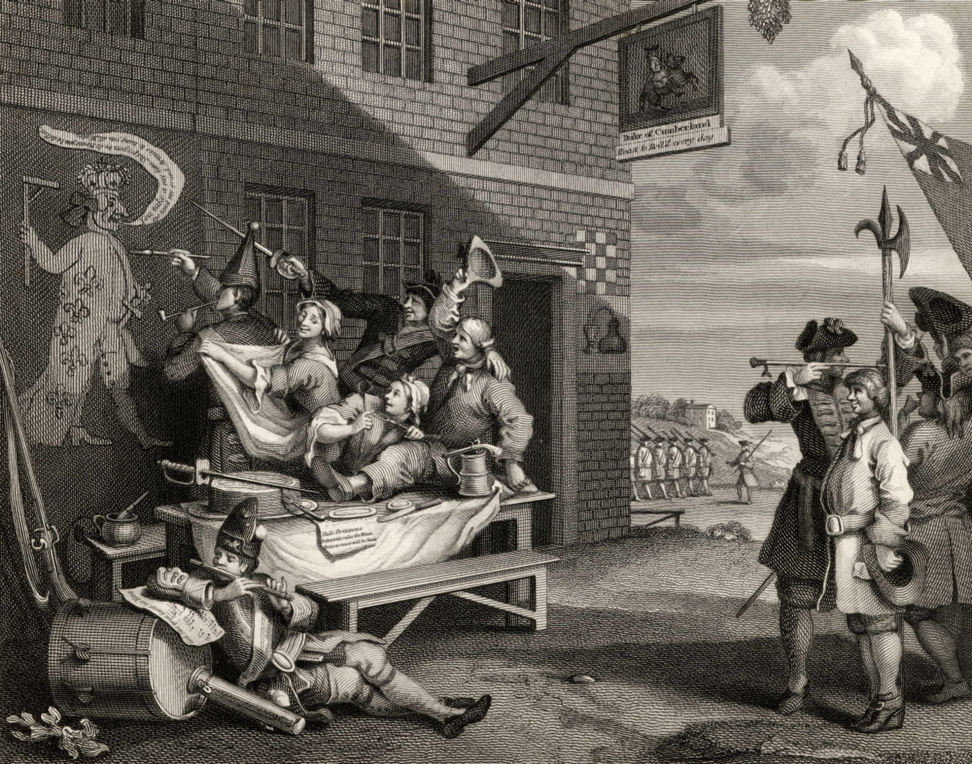 England Engraved By T Phillibrown After Hogarth From The Works Of Hogarth Published London 1833 Canvas Art - Ken Welsh Design Pics (32 x 24)