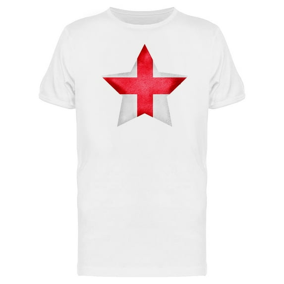 England Flag On Star T-Shirt Men -Image by Shutterstock, Male 4X-Large