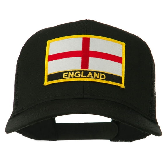 England Flag Patched Mesh Cap - Black OSFM