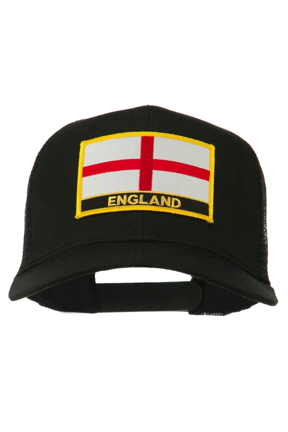 England Flag Patched Mesh Cap - Black OSFM