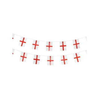 England Flag Rectangle Bunting Plastic Adult White Red