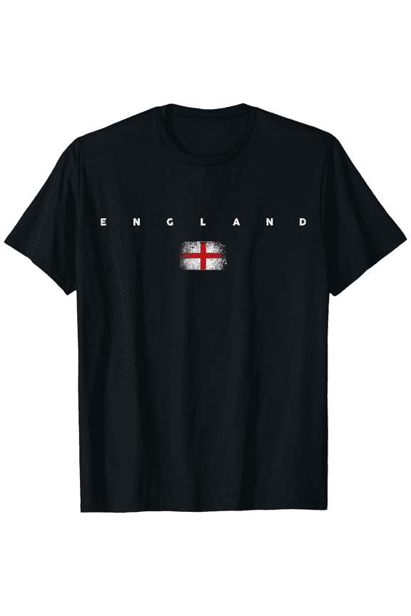 England Flag T-Shirt Retro Distressed St George's Cross British Pride Men's Women's Unisex Short Sleeve Tee