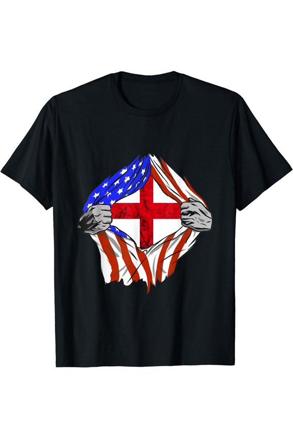 England Flag USA America English Roots St George's Cross T-Shirt
