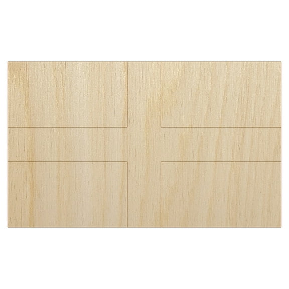 England Flag Wood Shape Unfinished Piece Cutout Craft DIY Projects - 4.70 Inch Size - 1/8 Inch Thick