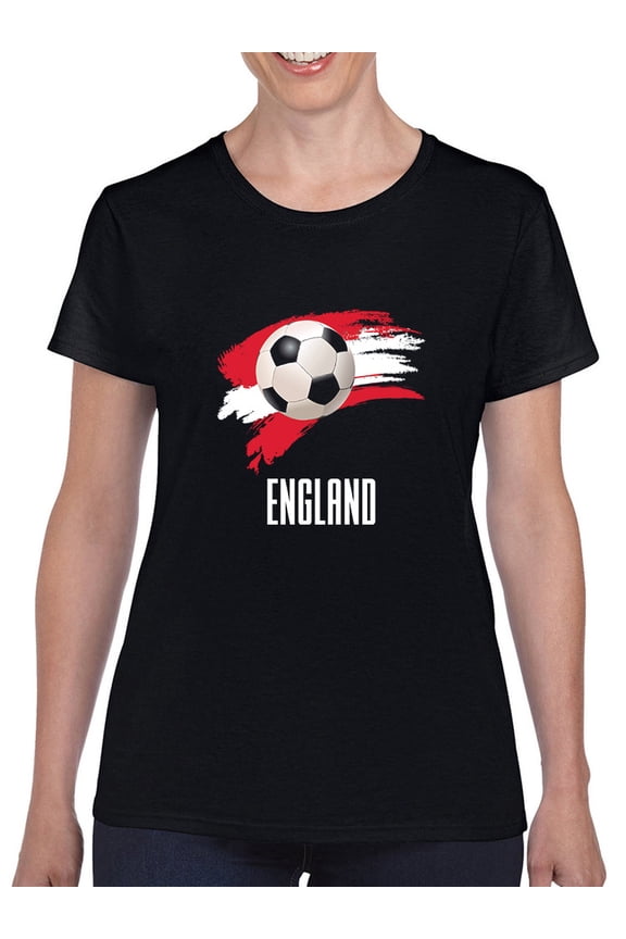 England Football Soccer T-Shirt Women -Smartprints Designs, Female Large