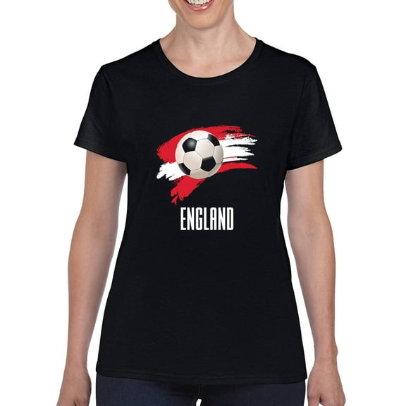 England Football Soccer T-Shirt Women -Smartprints Designs, Female Medium