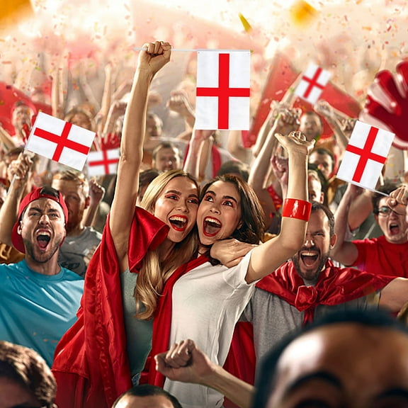 England Hand Waving Flag on Stick, 6x8 Inch Polyester Flag for Sports Events and Festive Celebrations