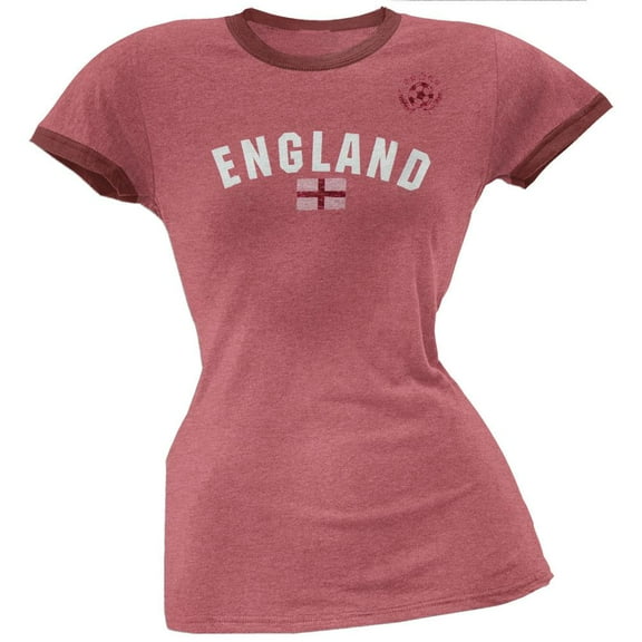 England Ladies Soccer Ringer T-Shirt - Large