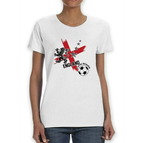England Lion Roars Soccer Champions Women White T-Shirt, Female Small