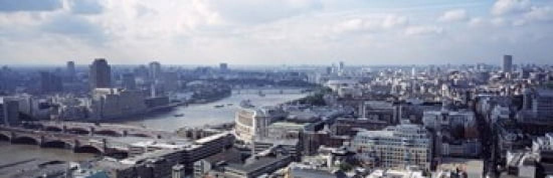 England London Aerial view from St Pauls Cathedral Canvas Art - Panoramic Images (18 x 6)