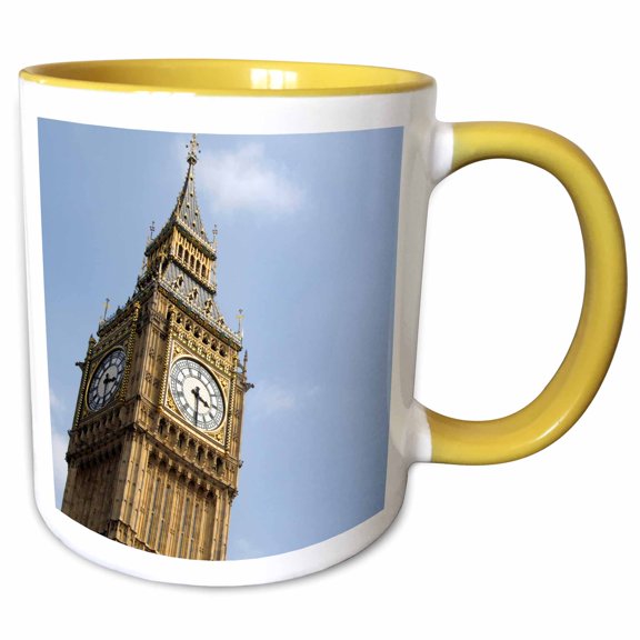 3drose, England, London, Big Ben Clock Tower - Eu33 Cmi0305 - Cindy Miller Hopkins, 11oz Two-tone Yellow Mug