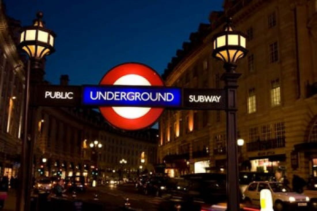 England London Subway Tube Entrance Canvas Art - Brenda Tharp DanitaDelimont (35 x 24)