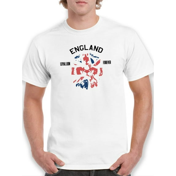 England Loyal Lion Forever Flag Colors Men White T-Shirt, Male x-Large