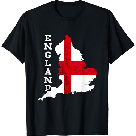 England Map St George's Cross English Flag English Roots T-Shirt