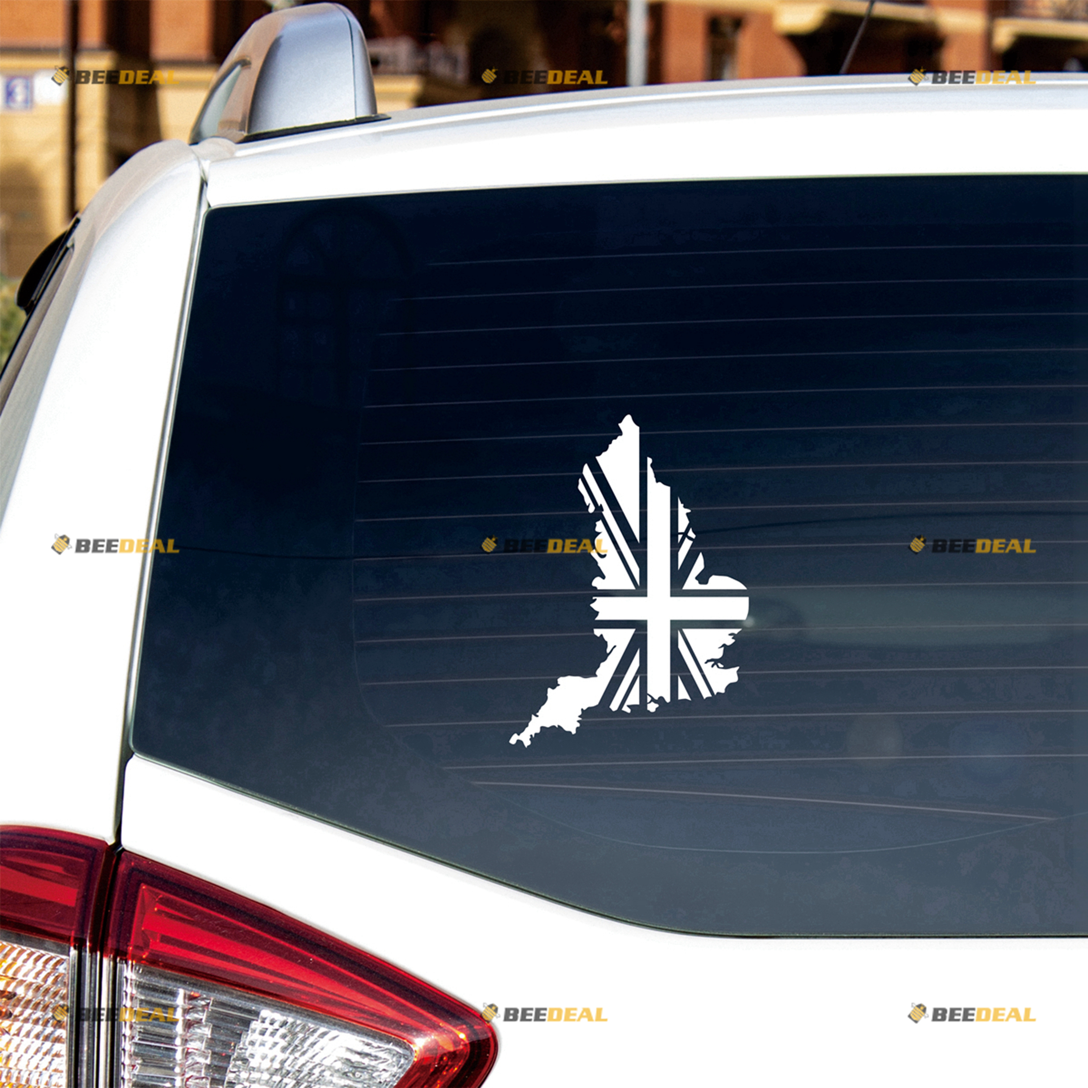 England Map Union Jack Flag Sticker Decal Vinyl UK - 2 Pack White 5 ...