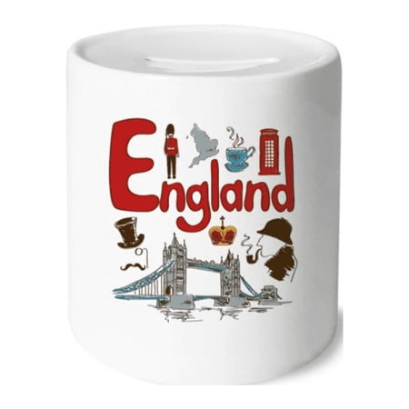 England National symbol Landmark Pattern Money Box Cerac Coin Case Piggy Bank