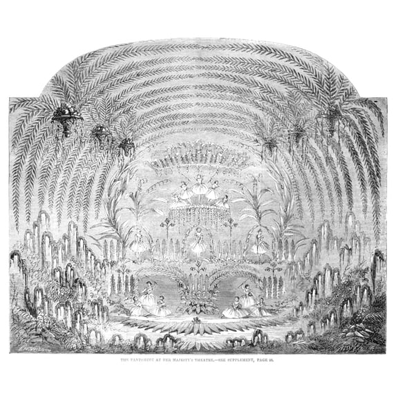 England Pantomime 1861. N'The Pantomime At Her Majesty'S Theatre' In London England. Engraving English 1861. Print