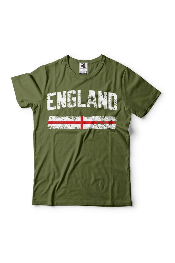 England Patriotic Flag Shirt England Flag Tee Mens Womens England Shirt England UK London T-Shirt (Medium Military Green)