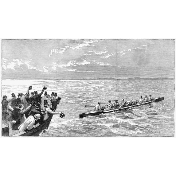 England Rowing 1885. N'The Row Of An Oxford Crew Across The English Channel From Dover To Calais - Halfway Across.'