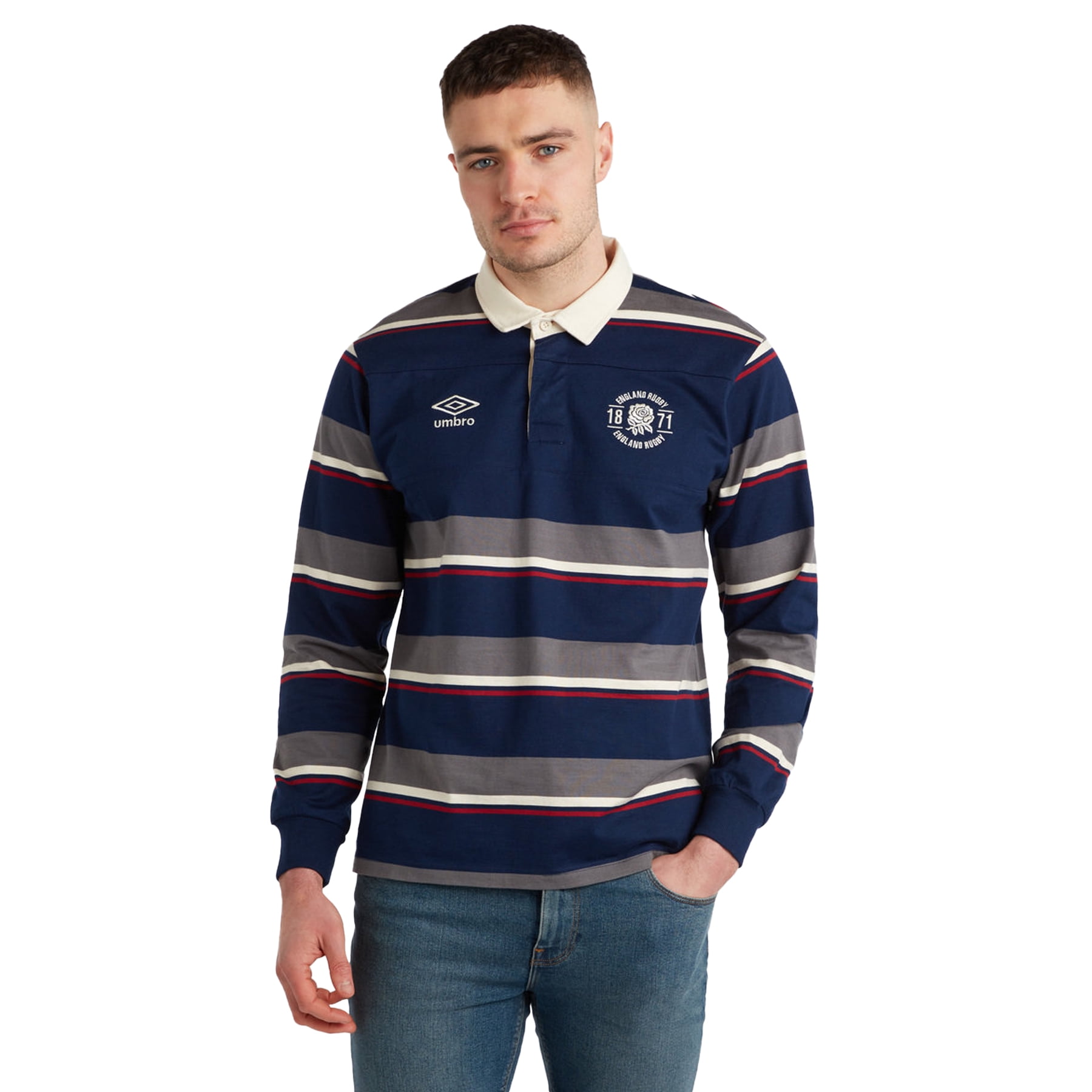 England Rugby Mens Umbro LongSleeved Polo Shirt