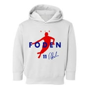 England Soccer Tribute 2024 – Air Foden Inspired Toddler Hooded Sweatshirt (White, 5T)