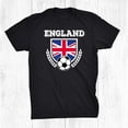 England Soccer Vintage Football Team Flag Shield Game Shirt Gift Black