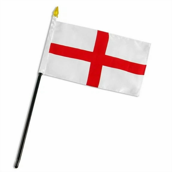 England St. George'S Cross 4"X6" Flag Desk Table Stick (Sewn Edges) 100D
