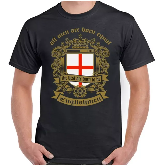 England TShirt Men Are Born Equal English Mens Flag Football St