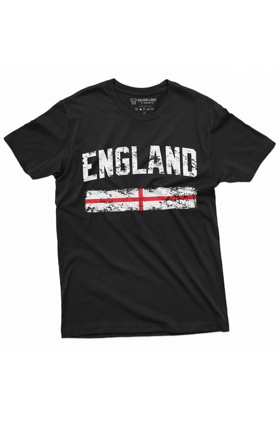 England Tee Shirt Uk English Flag Banner Soccer Football Nationality Patriotic Tee