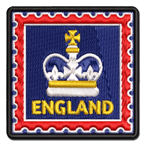 England Travel Royal Crown Family Applique Multi-Color Embroidered Iron-On Patch - 3 Inch Medium