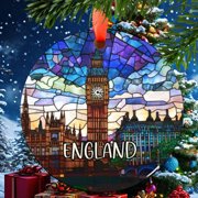 England UK Christmas Ornament, Ceramic, Acrylic -, City Travel Souvenir, Holiday Tree Decoration, Vacation Keepsake 2025, Gift for Travelers, Edition, Seasonal Home D cor