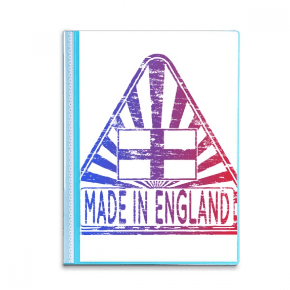 England UK Triangle Landmark Flag Book Sheet Protectors Portfolio Binder Folder