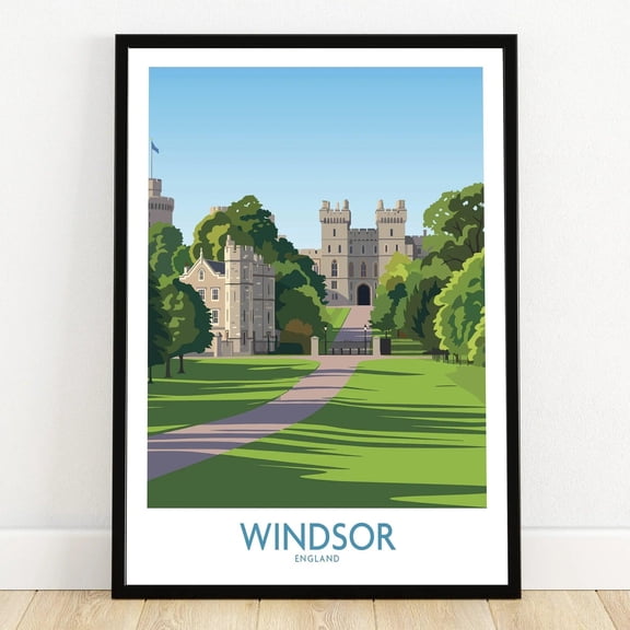 England Windsor Castle Poster Style Wall Art Multiple Sizes