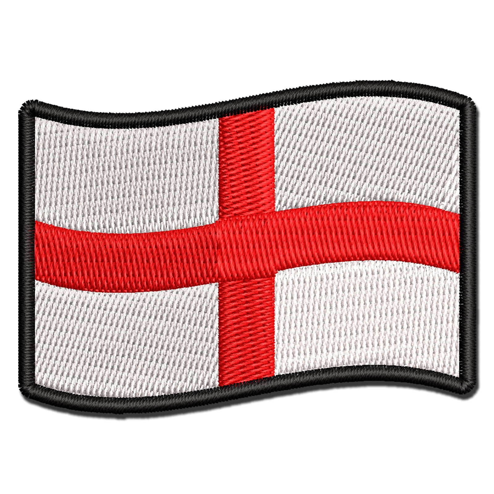 England with Waving Flag Cute Applique Multi-Color Embroidered Hook & Loop Patch - 3.5 Inch Large