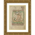 thumbnail image 1 of English 13th Century 17x24 Gold Ornate Wood Framed with Double Matting Museum Art Print Titled - A Flying Fish, 1 of 4