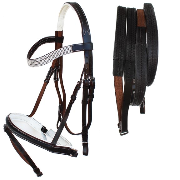 English All-Purpose Black Leather English Bridle Reins FULL 803RT01BR-F