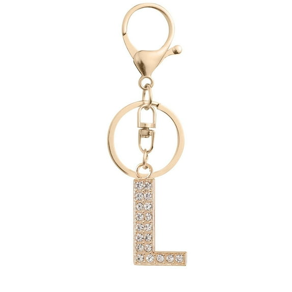 English Alphabet Keychain Set Alloy Metal Letter Charms with Gold Inlay ...