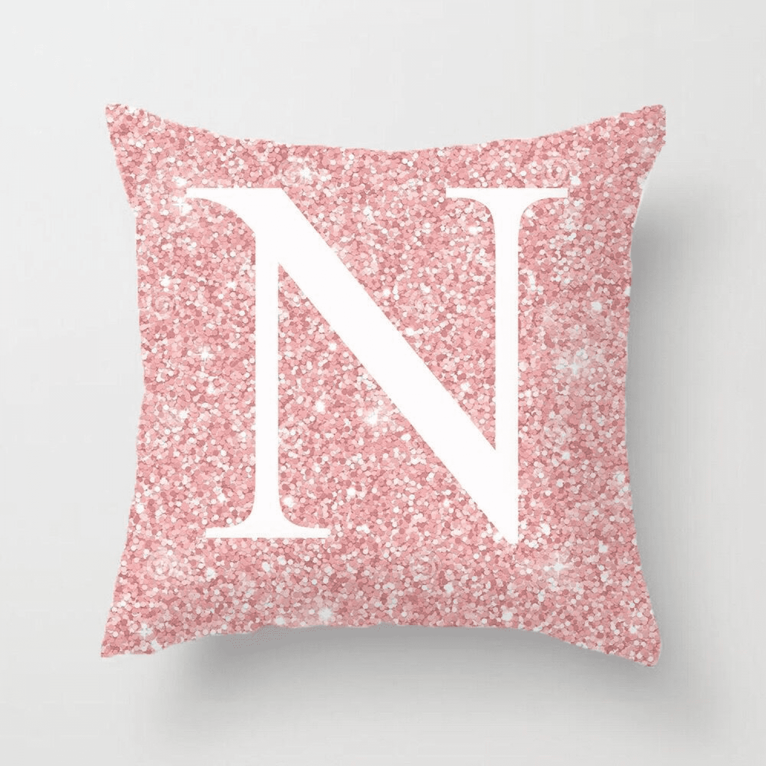 English Alphabet Letters Decorative Throw Pillow Covers Soft Cozy Letters Cushion Covers Peach