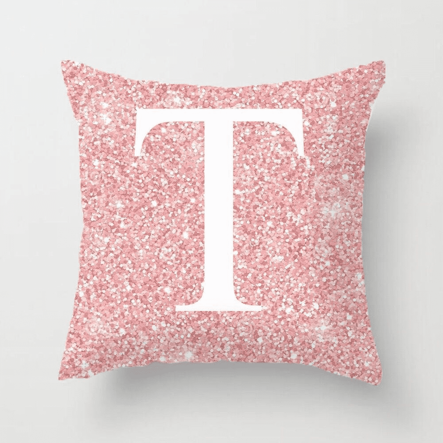 English Alphabet Letters Decorative Throw Pillow Covers Soft Cozy Letters Cushion Covers Peach