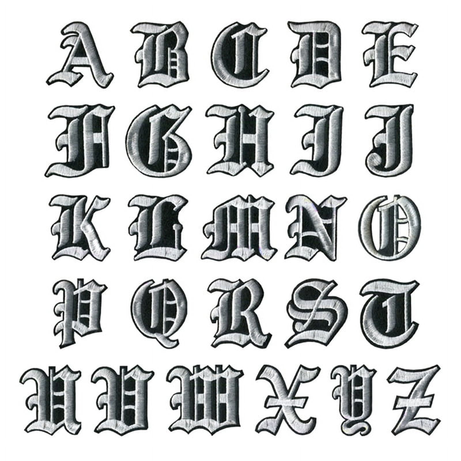 English Alphabet Letters Mixed Embroidered Sew on Iron on Patch for Clothes  