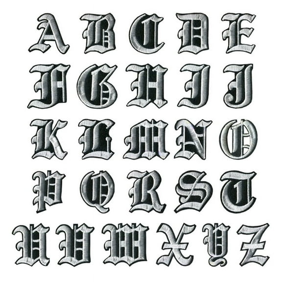 English Alphabet Letters Mixed Embroidered Sew on Badge Iron Patch for Clothes