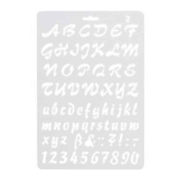 English Alphabet Number DIY Scrapbook Drawing Template Measuring Ruler Stencil White Plastic