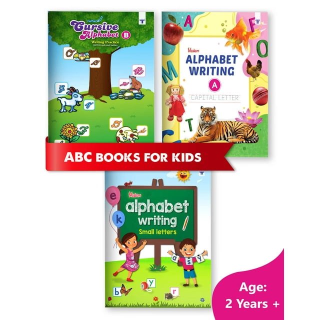 English Alphabet Practice Books for Kids 3 to 8 Year Old Small, Capital and Cursive ABC
