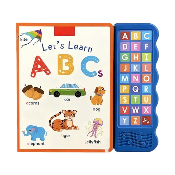 English Alphabet Reading Book Finger Touch Audio Toy for Early Education Letter Recognition A-Z with Vocabulary for 2-5 Years Interactive Learning Tool