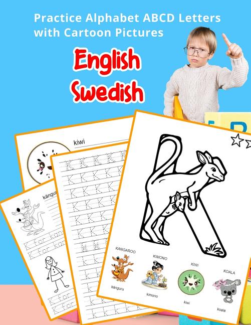 English Alphabets A-Z Handwriting & Colo English Swedish Practice ...