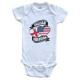thumbnail image 1 of English American Hearts USA England Flags Baby Bodysuit, 3-6 Months White, 1 of 4