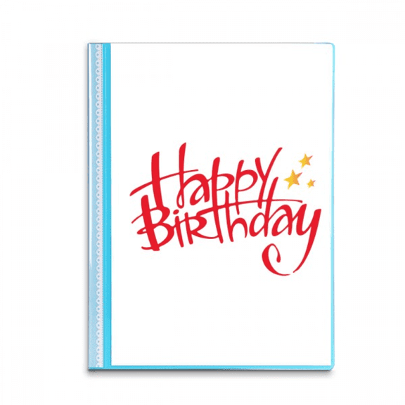 English Art Text Happy Birthday Book Sheet Protectors Portfolio Binder Folder