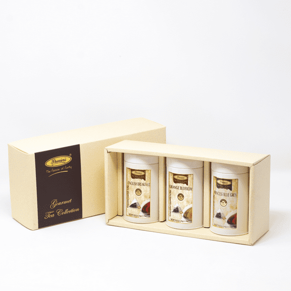 English Breakfast/Orange Blossom/Princess Blue Grey Tea Gourmet Tea Collection, 3 IN 1 Gift Set